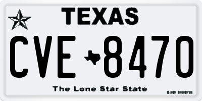 TX license plate CVE8470