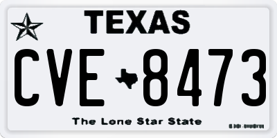 TX license plate CVE8473