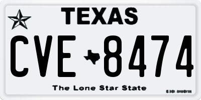TX license plate CVE8474