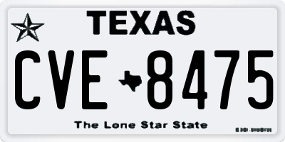 TX license plate CVE8475
