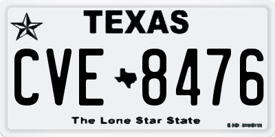 TX license plate CVE8476