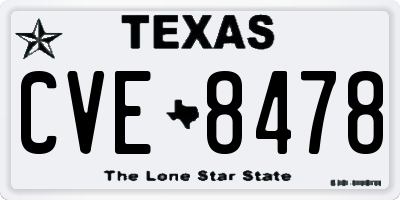 TX license plate CVE8478