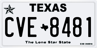 TX license plate CVE8481