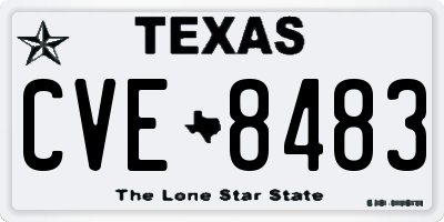 TX license plate CVE8483