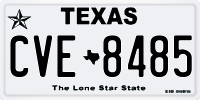 TX license plate CVE8485