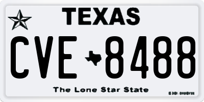 TX license plate CVE8488