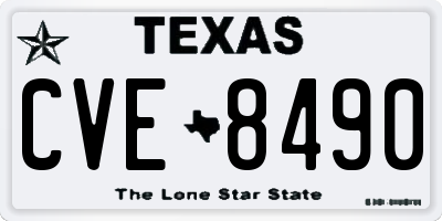 TX license plate CVE8490