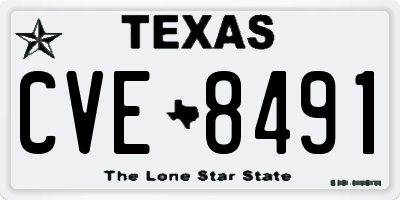 TX license plate CVE8491