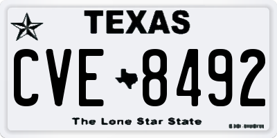 TX license plate CVE8492