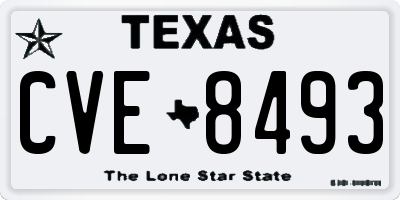 TX license plate CVE8493
