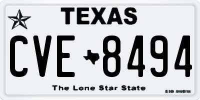 TX license plate CVE8494