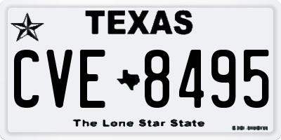 TX license plate CVE8495