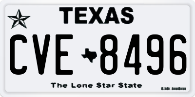 TX license plate CVE8496