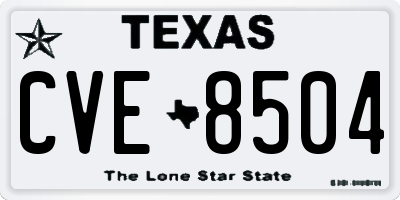 TX license plate CVE8504