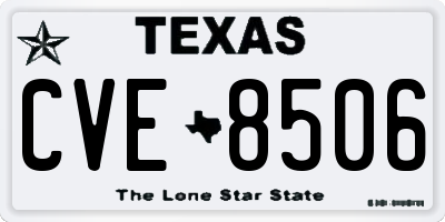 TX license plate CVE8506