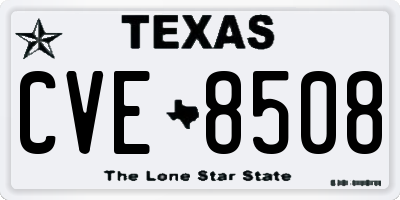 TX license plate CVE8508