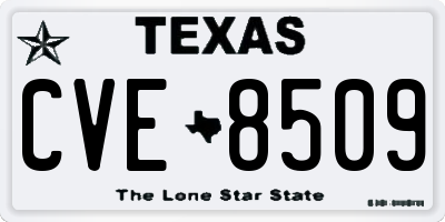 TX license plate CVE8509