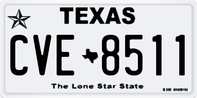 TX license plate CVE8511