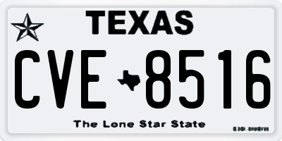 TX license plate CVE8516