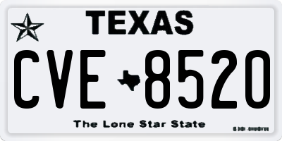 TX license plate CVE8520