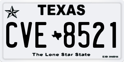 TX license plate CVE8521