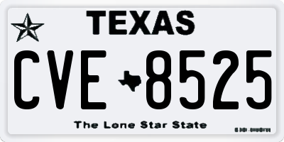 TX license plate CVE8525