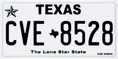 TX license plate CVE8528