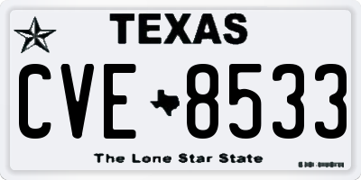 TX license plate CVE8533