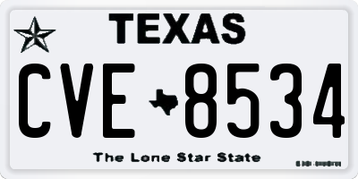 TX license plate CVE8534