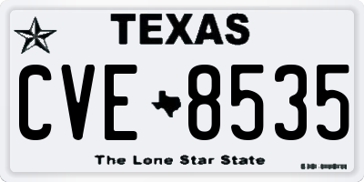 TX license plate CVE8535