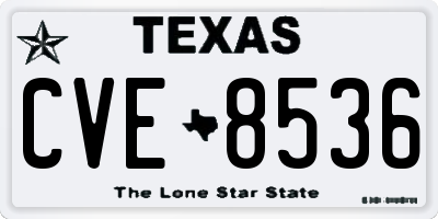 TX license plate CVE8536