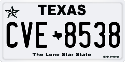 TX license plate CVE8538