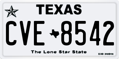 TX license plate CVE8542