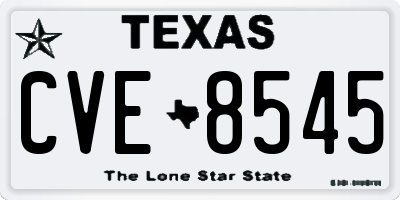 TX license plate CVE8545