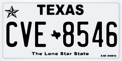 TX license plate CVE8546