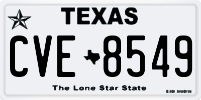 TX license plate CVE8549