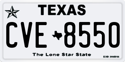 TX license plate CVE8550