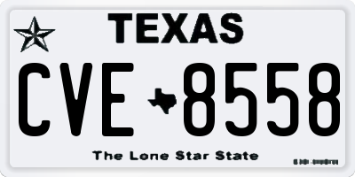 TX license plate CVE8558