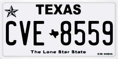 TX license plate CVE8559