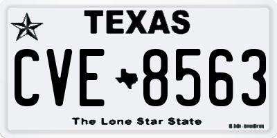 TX license plate CVE8563