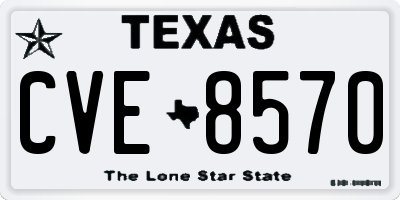 TX license plate CVE8570