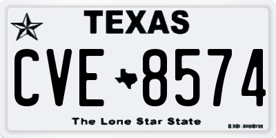 TX license plate CVE8574