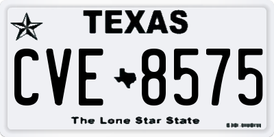 TX license plate CVE8575