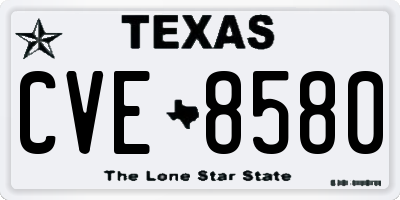 TX license plate CVE8580