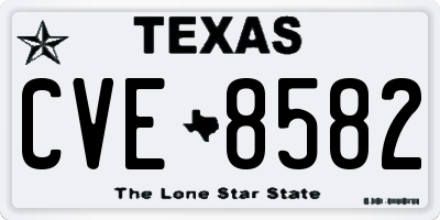 TX license plate CVE8582