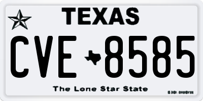 TX license plate CVE8585