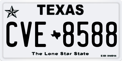 TX license plate CVE8588