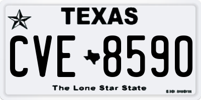 TX license plate CVE8590