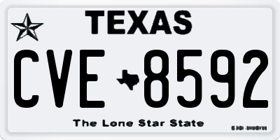 TX license plate CVE8592
