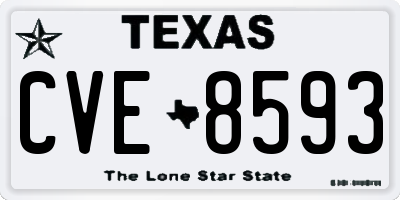 TX license plate CVE8593